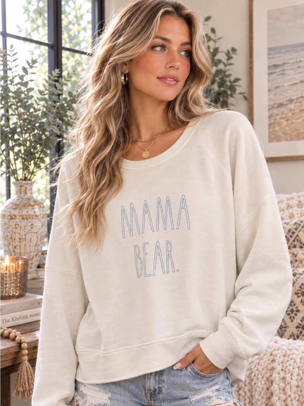 NWT Rae Dunn Mama Bear Crew Neck Size Small
